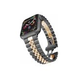 Fogy Watch 2 3 4 5 6 Se 42mm ile Uyumlu Parlak Metal Göz Alıcı Tasarım Metal Kordon, Siyah-Gold
