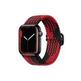 Fogy Watch 3 4 5 6 7 8 Se 9 38 40 41mm ile Uyumlu Kordon Örgü Tokalı Kordon, Kırmızı-Siyah