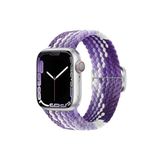 Fogy Watch 3 4 5 6 7 8 Se 9 38 40 41mm ile Uyumlu Kordon Örgü Tokalı Kordon, Mor-Beyaz