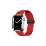 Fogy Watch 44mm ile Uyumlu Mıknatıslı Manyetik Tasarım Silikon Kordon Kayış, Kırmızı