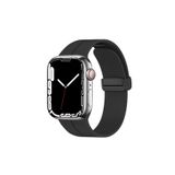 Fogy Watch 44mm ile Uyumlu Mıknatıslı Manyetik Tasarım Silikon Kordon Kayış, Siyah