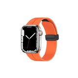 Fogy Watch 44mm ile Uyumlu Mıknatıslı Manyetik Tasarım Silikon Kordon Kayış, Turuncu