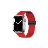 Fogy Watch 7 45mm ile Uyumlu Mıknatıslı Manyetik Tasarım Silikon Kordon Kayış, Kırmızı