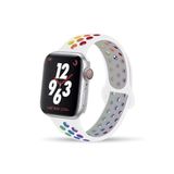 Fogy Watch 7 45mm ile Uyumlu Spor Delikli Gökkuşağı Kordon, Beyaz