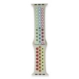 Fogy Watch 7 45mm ile Uyumlu Spor Delikli Gökkuşağı Kordon, Gri