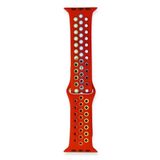 Fogy Watch 7 45mm ile Uyumlu Spor Delikli Gökkuşağı Kordon, Kırmızı