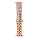 Fogy Watch 7 45mm ile Uyumlu Spor Delikli Gökkuşağı Kordon, Pembe