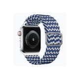 Fogy Watch T500 Ultra 3 4 5 6 7 8 9 Se 42 44 45 49 Mm ile Uyumlu Kordon Örgü Tokalı Kordon, Dalgalı Mavi-Beyaz
