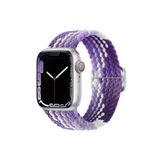 Fogy Watch T500 Ultra 3 4 5 6 7 8 9 Se 42 44 45 49 Mm ile Uyumlu Kordon Örgü Tokalı Kordon, Mor-Beyaz