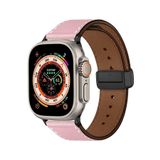 Fogy Watch Ultra 49mm ile Uyumlu Kordon Deri Kayış Magnet Tokalı Manyetik, Pembe