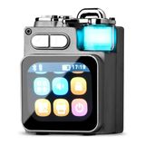 FogyAkıllı Dokunmatik Ekran Bluetooth Hoparlör Mini Taşınabilir Ses Çalar Kablosuz Handsfree Çağrı MP3 Müzik Kutusu Desteği TF Play APP Kontrolü (Siyah)