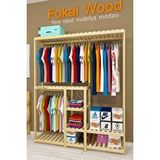 Fokai Wood Allegra - Açık Ahşak Elbise Dolabı Gardırop