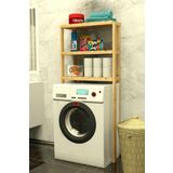 Fokai Wood Junior Light Ayarlanabilir Raf Sistemli Ahşap Çamaşır Makinesi Rafı