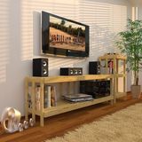 Fokai Wood Midia Dual Açık Ahşap Medya Ünitesi ve Kitaplık - Meşe