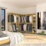 Fokai Wood Nove - Açık Ahşap Gardırop Raf Sistemi - Çam