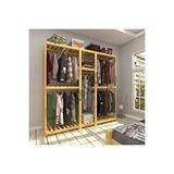Fokai Wood Reinha - Açık Ahşap Elbise Askısı Raf Sistemi Gardırop Çam