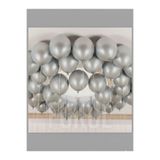 FOKUL 25 Adet Gümüş Balon - Balon İpi - 100'lü Balon Bandı Yapıştırıcı - Doğum Günü Bride Balon Seti