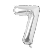FOKUL Folyo 7 Rakamı Balon 36 Cm Gümüş Gri Küçük Boy 16inc Yedi Rakam Folyo Balon