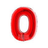 FOKUL Folyo Balon Kırmızı Renk 100 Cm 40 Inç 0 Yaş Büyük Rakam Folyo Yaş Balonu Hava Ve Helyum Uyumlu