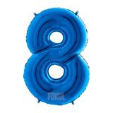 FOKUL Folyo Balon Mavi Renk 100 Cm 40 Inç 8 Yaş Büyük Rakam Folyo Yaş Balonu Hava Ve Helyum Uyumlu
