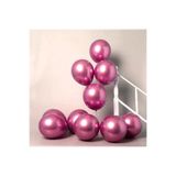 FOKUL Krom Parlak Balon Pembe Renk 10 Adet Aynalı Balon 30 Cm