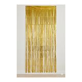 FOKUL Metalize Arka Fon Gold Kapı Duvar Perdesi 90x200 Cm Metalik Duvar Püskülü Püsküllü Arka Fon