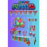 FOKUL Pj Maskeliler Pjmasks Kedi Çocuk Kertenkele Baykuş Kız 16 Kişilik Doğum Günü Parti Malzemeleri Seti