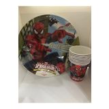 FOKUL Spider Man Örümcek Adam Temalı 8 Kişilik Tabak Bardak Seti Doğum Günü Partisi