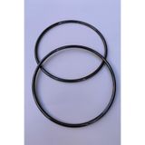 FOLD Metal Çift Halka Çanta Sapı - Siyah 13cm Çanta Aksesuarı