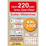 Foldart Kitap Temalı İsme Özel Okul Etiketi Seti - Defter Kalem Sticker Suya Dayanıklı Etiket Çıkartma