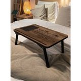 Foldaway Telefon ve Tablet Bölmeli Katlanır Ayaklı Laptop Sehpası Notebook Bilgisayar Çalışma Masası - 33 x 55 cm - Lidya