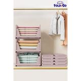 Fold&Go (3 Adet) Çok Amaçlı Kayar Raf Dolap İçi Kıyafet Ve Ev Aksesuarı Düzenleyici ”Pudra”