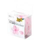 folia 26501 - Washi Çıkartma, Çiçekler Pembe, Önceden Kesilmiş Pirinç Kağıdından Şekiller, Rulo Üzerinde 200 Adet - Süsleme ve Dekorasyon için İdeal