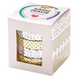 folia 29402 - Washi dekor, pirinç kağıdından dantel bordür, 4'lü set, Hotfoil gümüş ve altın, çeşitli yüzeylere yapışır, kalıntı bırakmadan çıkarılabilir, süsleme ve dekorasyon için
