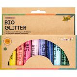 folia 57817 - Bio Glitter Mix Rainbow L, 10 tüp, her biri 7 g, organik parıltı, 10 farklı renkte, süsleme ve dekorasyon için