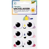 folia 750030 750030 Sallanan Göz, Basic Size M, 2 x Ø 3 cm, Klasik Plastik Gözler, Kendinden Yapışkanlı, Süsleme ve Dekorasyon için, Siyah/Beyaz, Ø 30 mm