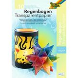 folia 785 - gökkuşağı şeffaf kağıtlı dosya, çeşitli renklerde, 10 yaprak, 115 g/m2, yakl. 22,5 x 32 cm, rüzgar mumlukları, pencere resimleri ve diğer el işi çalışmaları için ideal
