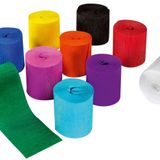 folia 82109 - Krep bantları, krep kağıdı bandı, farklı renklerde 10 rulo, her rulo yakl. 5 x 10 cm, çok elastik ve ince kağıt, düz olmayan ve pürüzlü yüzey, parti dekorasyonu