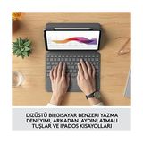 Folio Klavyeli iPad Kılıfı, Dokunmatik Yüzey, Akıllı Bağlayıcı, Arkadan Aydınlatmalı Klavye, iPad Air 10.9 Inç 4. ve 5. Nesil ile Uyumlu, Gri - Option-1 - 001-Renkli