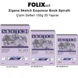 Folix Art Zigana Sketch Esquisse Book Spiralli 150 gr 30 Yaprak Çizim Defteri