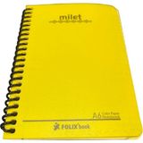 Folix Book Milet A6 Sarı Spiralli Renkli Kağıt Defter - Color Paper Notebook