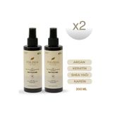 Folixia Onarıcı Saç Sütü Argan Keratin Shea Yağı İçeren Isı Koruyucu Saç Bakım Spreyi 200 ml( 2 ADET)