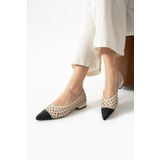 FOLLİNİ Kadın Hakiki Deri Hasır Babet Bej