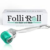 FolliRoll Saç ve Cilt için Derma Rulo - 0,30 mm Titanyum Mikro İğneler - Yüz Derisi için Derma Damgası - Erkekler ve Kadınlar için Ücretsiz Saklama Kutusu ile 192 Gerçek Bireysel İğneler