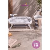 Follow Me Katlanabilir Banyo Seti 3'lü Maşrapa Kova Bebek Küveti Silikonlu