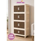 Follow Me Modüler Tekerlekli 4 Katlı Istiflenebilir Dolap Beyaz (220 Lt Çok Amaçlı Depolama Sistemi)