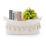 Followarm Hediye için Küçük Sepet Boş, 14"x5.5"x6" Depolama için Dokuma Sepet Tuvalet Kağıdı Depolama Boho Banyo Dekor Rafları için Dekoratif Sepet Yatak Odası Kreş Giriş Yolu