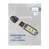 Folveit Taşınabilir Mini Usb Led Lamba 3 Led Beyaz 5730 Smd Kamp Stick Led