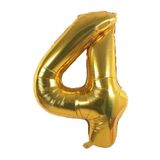 Folyo 4 Rakam Balon, altın sarısı