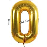Folyo Balon 0 Rakamı Helyum Balon 76 cm Gold Renk - 0 Yaş Balonu - 0 Rakam Balon - 34 Inch - Altın